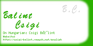 balint csigi business card